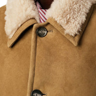Ami Paris Shearling Leather Jacket Camel