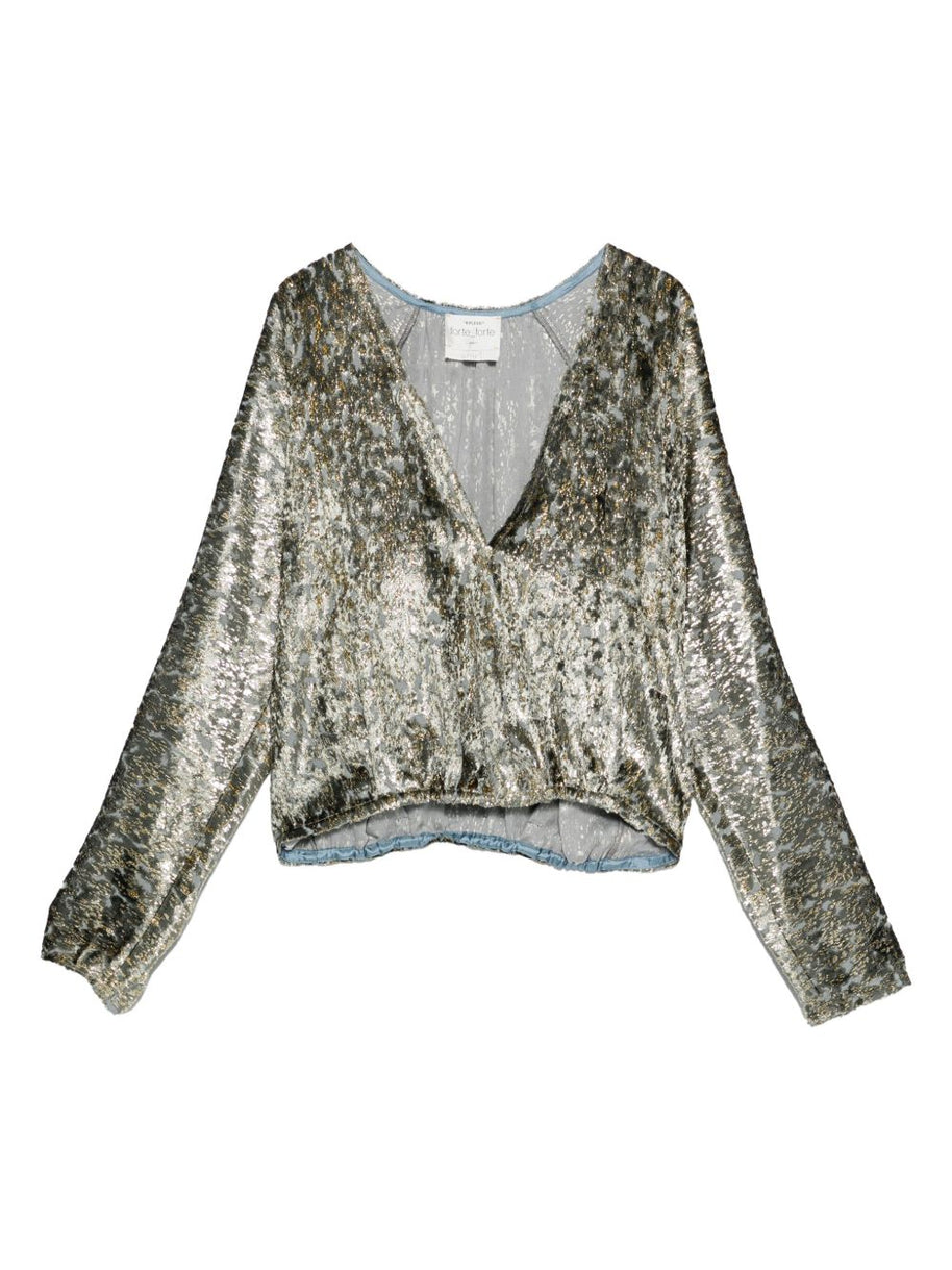 Forte Forte Metallic Shirt Grey