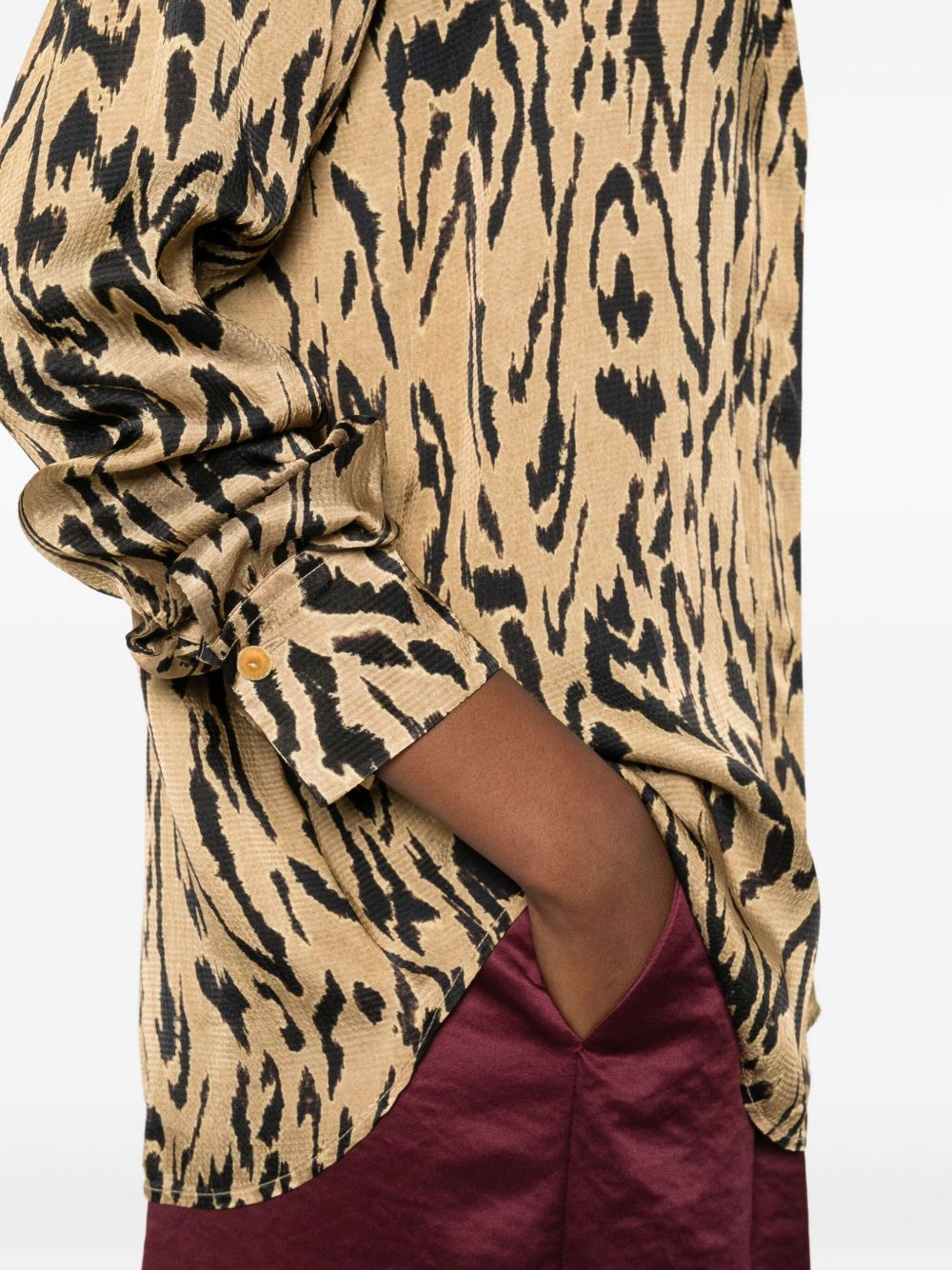 Forte Forte Animal Print Shirt Brown
