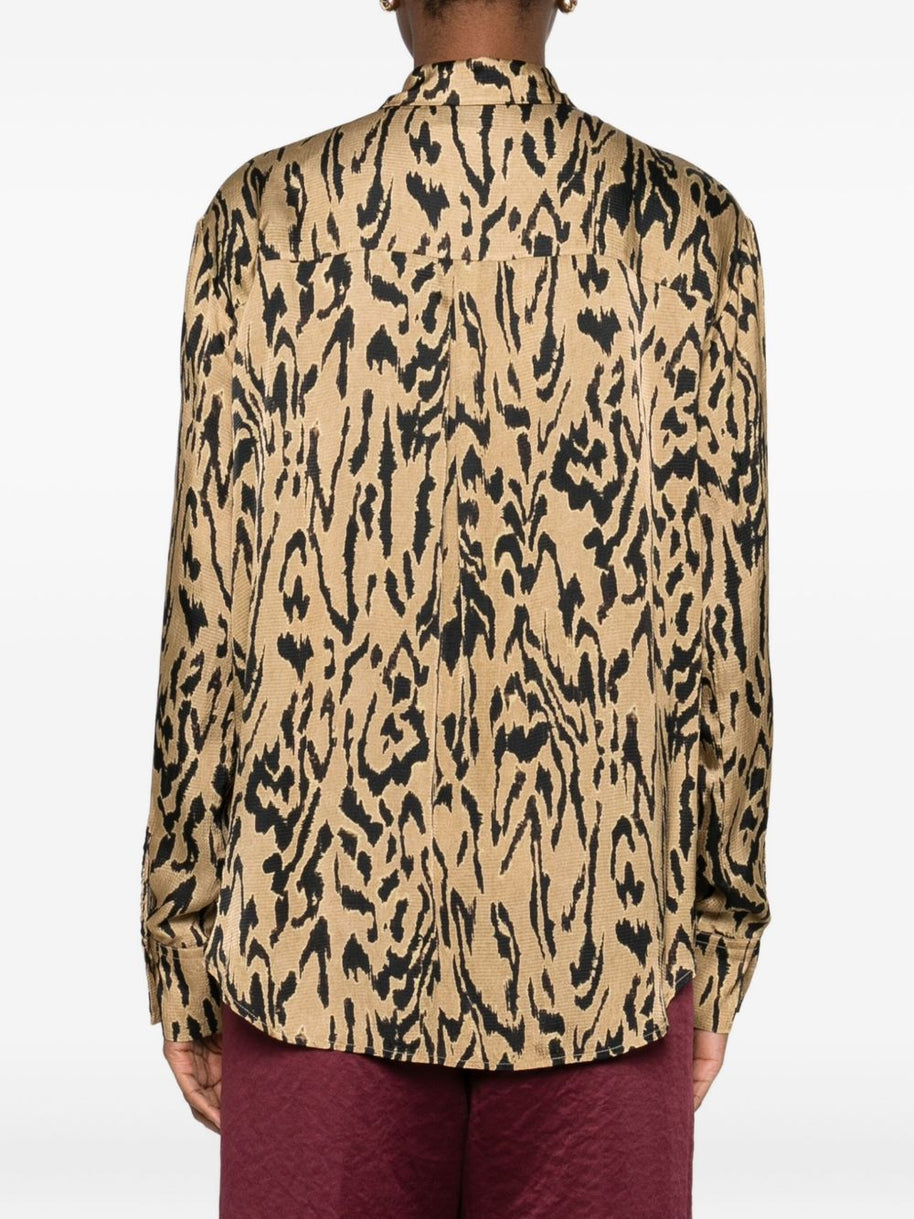Forte Forte Animal Print Shirt Brown