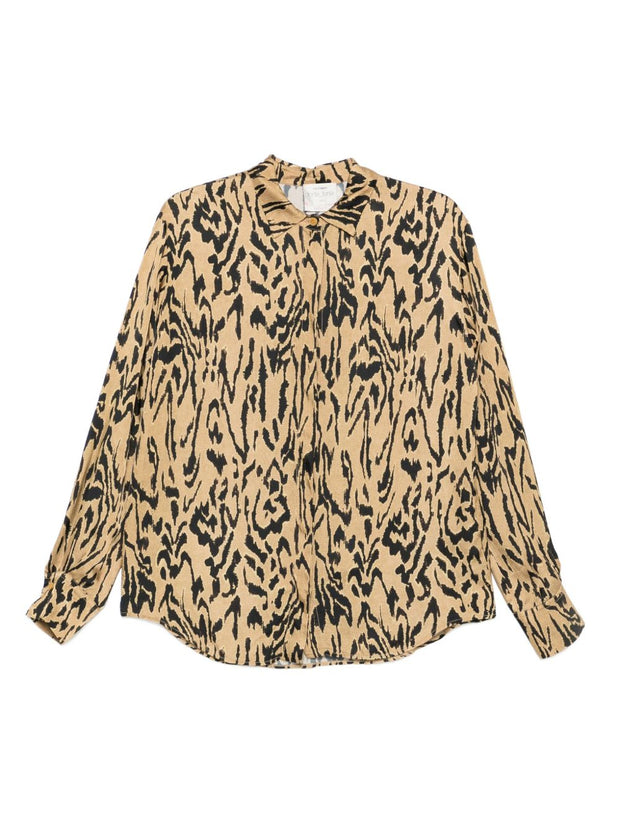 Forte Forte Animal Print Shirt Brown