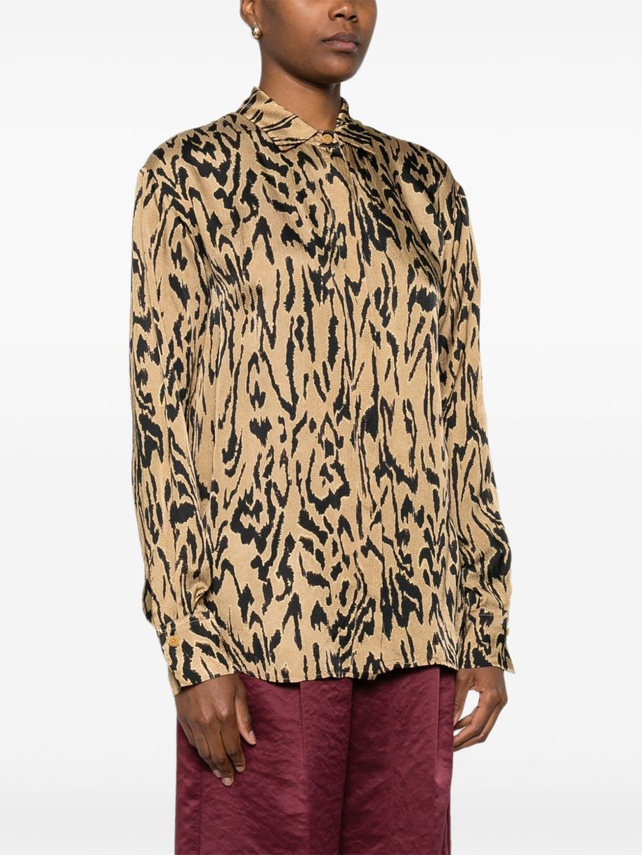 Forte Forte Animal Print Shirt Brown