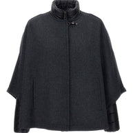 Fay Reversible Cape Jacket Black