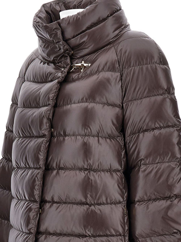 Fay Padded Cape Jacket Brown