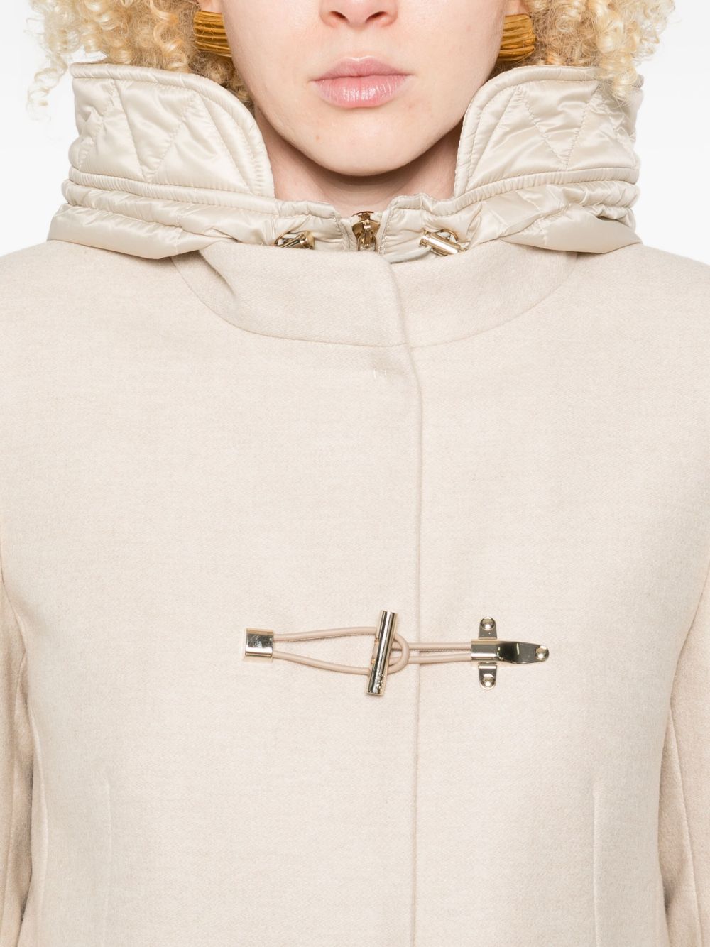 Fay Toggle Wool Coat Ivory