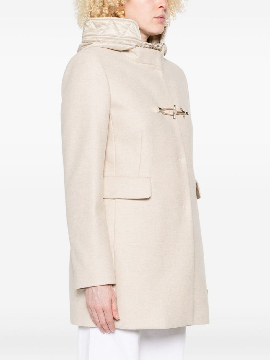 Fay Toggle Wool Coat Ivory