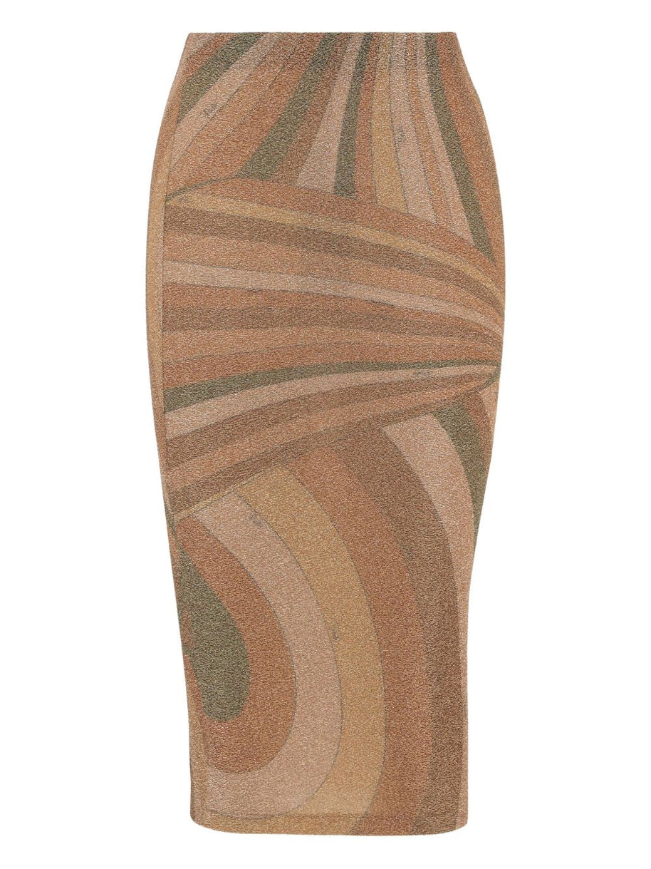 Pucci Printed Midi Skirt Golden
