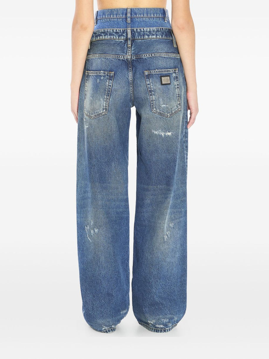 Dolce & Gabbana Double Waist Jeans Blue