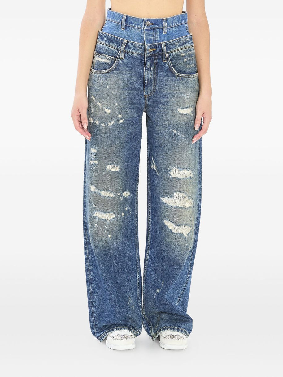 Dolce & Gabbana Double Waist Jeans Blue