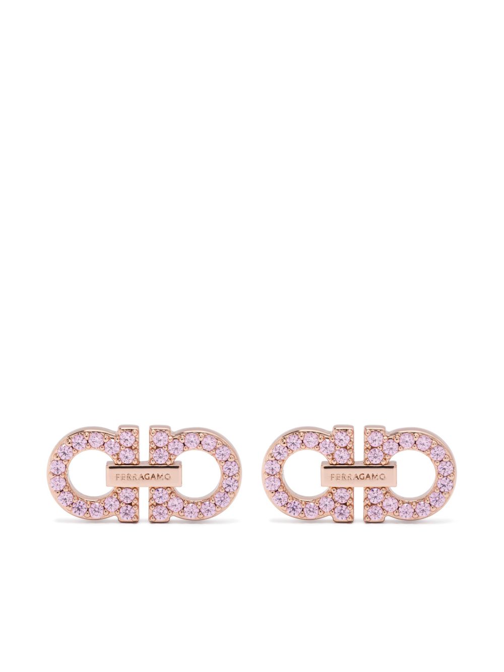 Ferragamo Ganci Crystal Earrings Golden