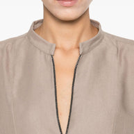 Brunello Cucinelli V-neck Blouse Camel