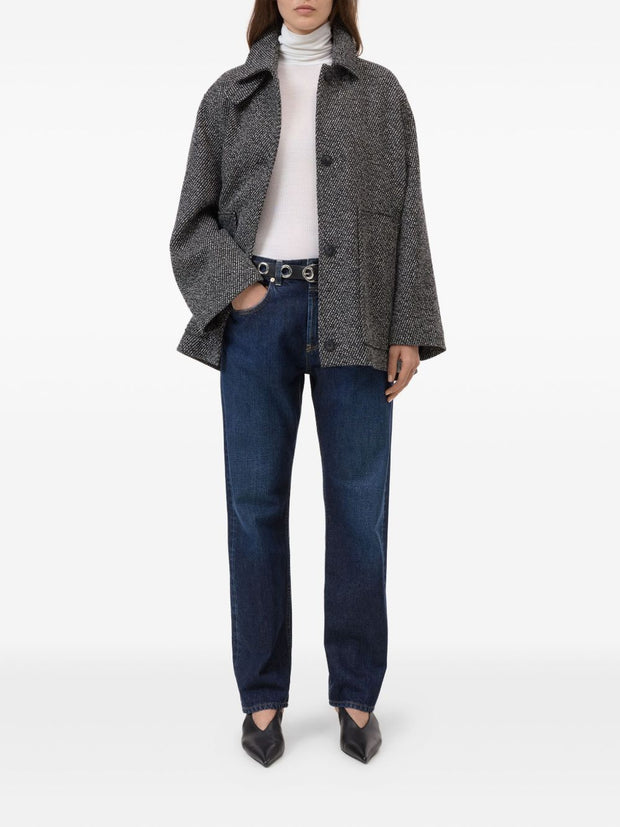 Closed Wool Short Coat Grey