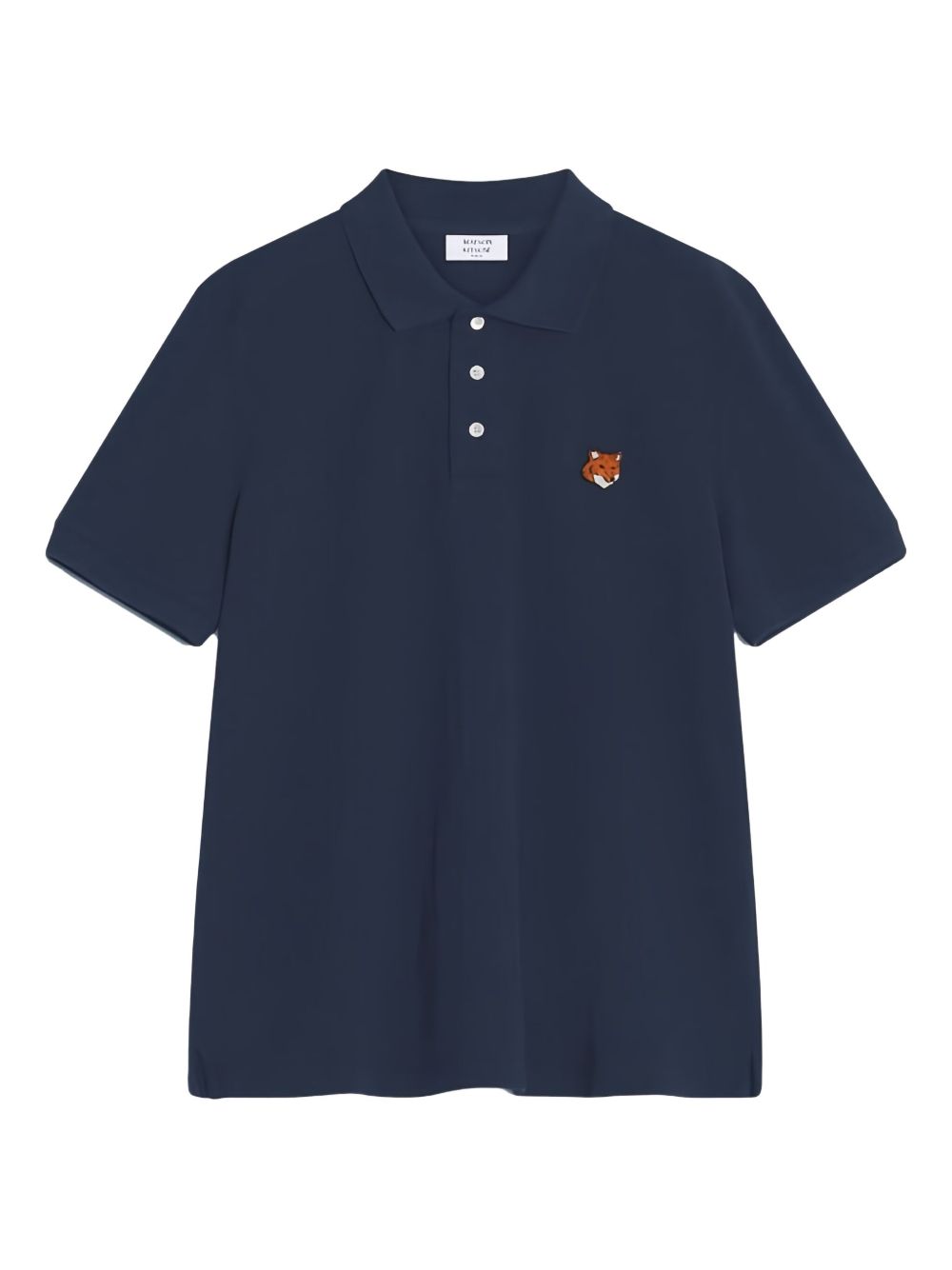 Maison Kitsuné MAISON KITSUNE' Fox Head Cotton Polo Shirt Blue