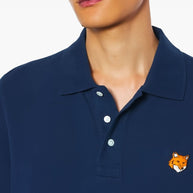Maison Kitsuné MAISON KITSUNE' Fox Head Cotton Polo Shirt Blue