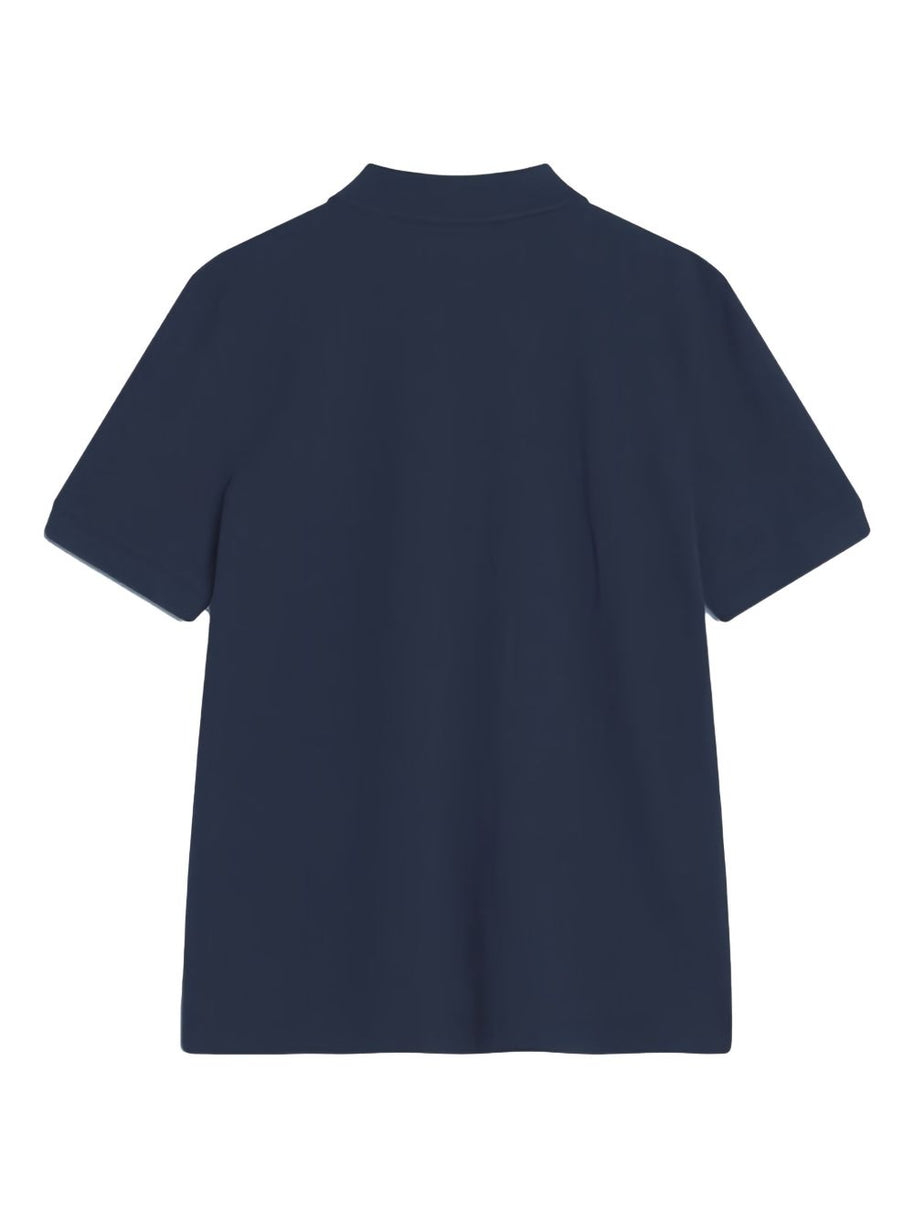 Maison Kitsuné MAISON KITSUNE' Fox Head Cotton Polo Shirt Blue