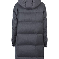 Brunello Cucinelli Wool Long Down Jacket Grey