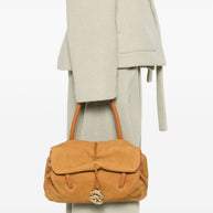 Zanellato Dotta Jones Small Suede Leather Handbag Brown