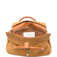 Zanellato Dotta Jones Small Suede Leather Handbag Brown