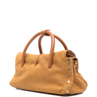 Zanellato Dotta Jones Small Suede Leather Handbag Brown