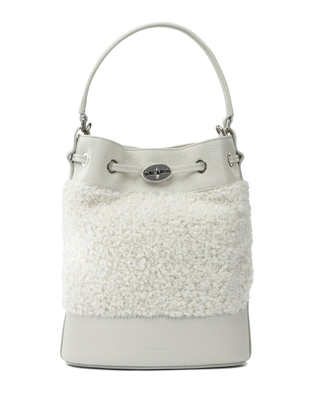 Zanellato Mondà Dolly Small Leather Bucket Bag White