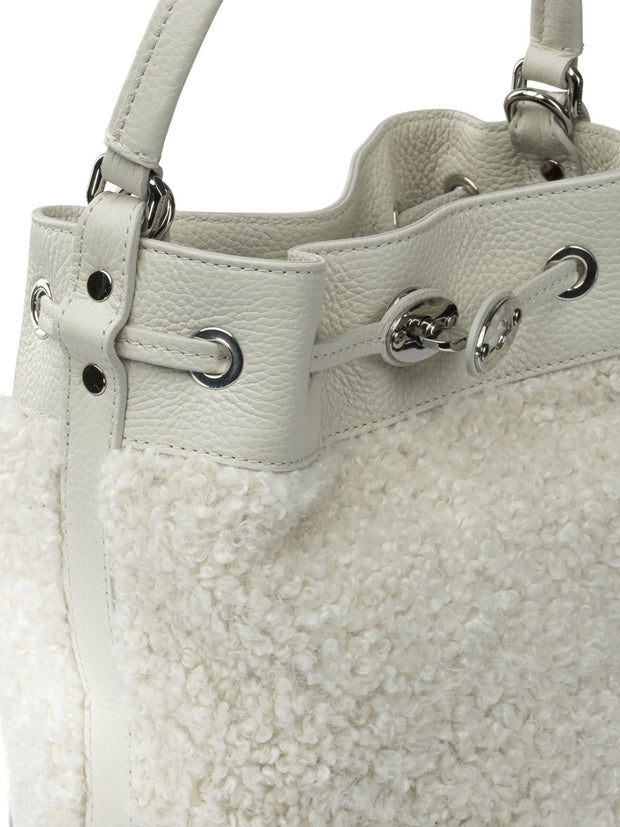 Zanellato Mondà Dolly Small Leather Bucket Bag White