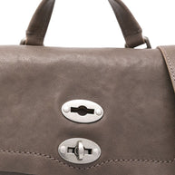 Zanellato Postina Tabacco Baby Leather Handbag Grey