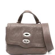 Zanellato Postina Tabacco Baby Leather Handbag Grey