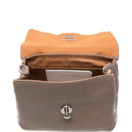 Zanellato Postina Tabacco Baby Leather Handbag Grey