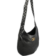 Valentino Garavani Leather Hobo Bag Black