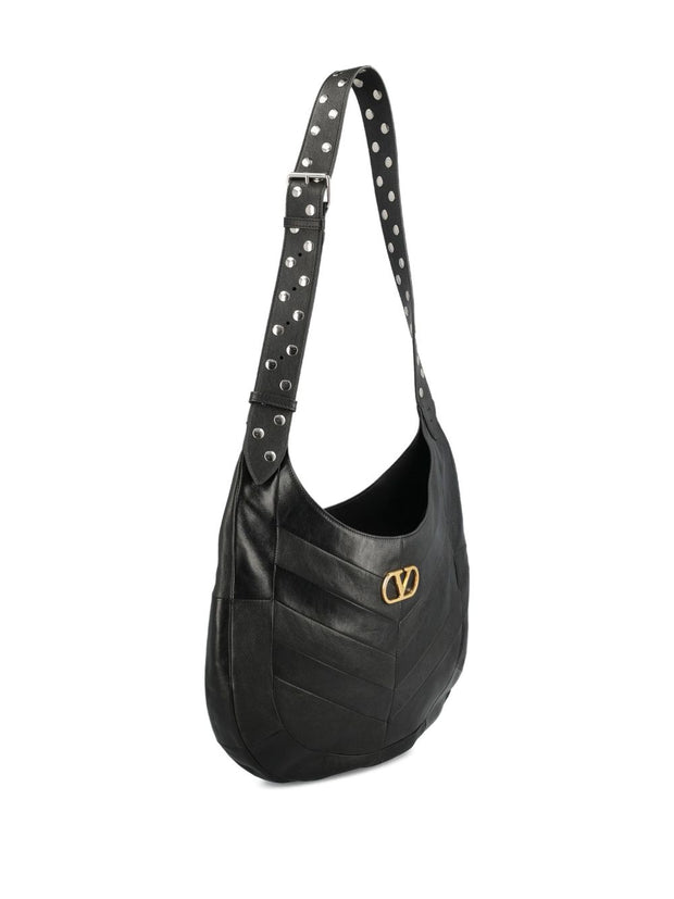 Valentino Garavani Leather Hobo Bag Black
