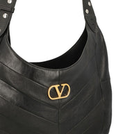 Valentino Garavani Leather Hobo Bag Black
