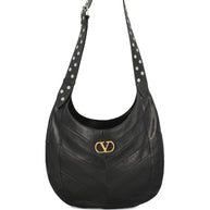 Valentino Garavani Leather Hobo Bag Black