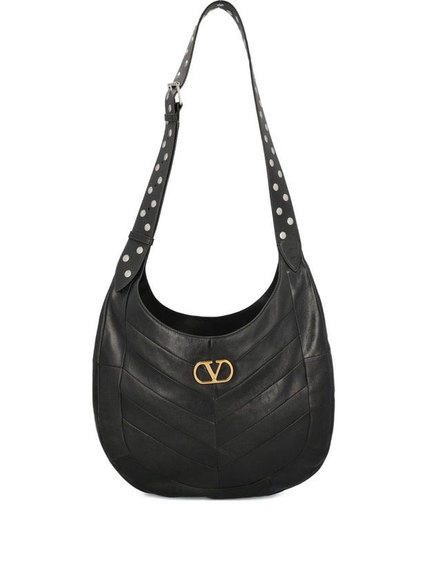 Valentino Garavani Leather Hobo Bag Black