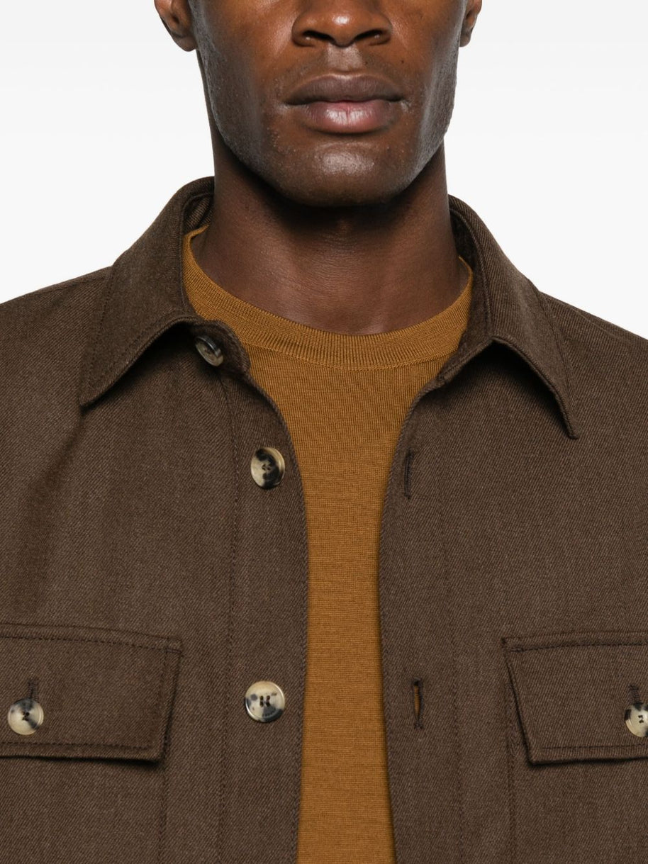 Jacob Cohen Wool Shirt Jacket Brown