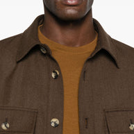 Jacob Cohen Wool Shirt Jacket Brown