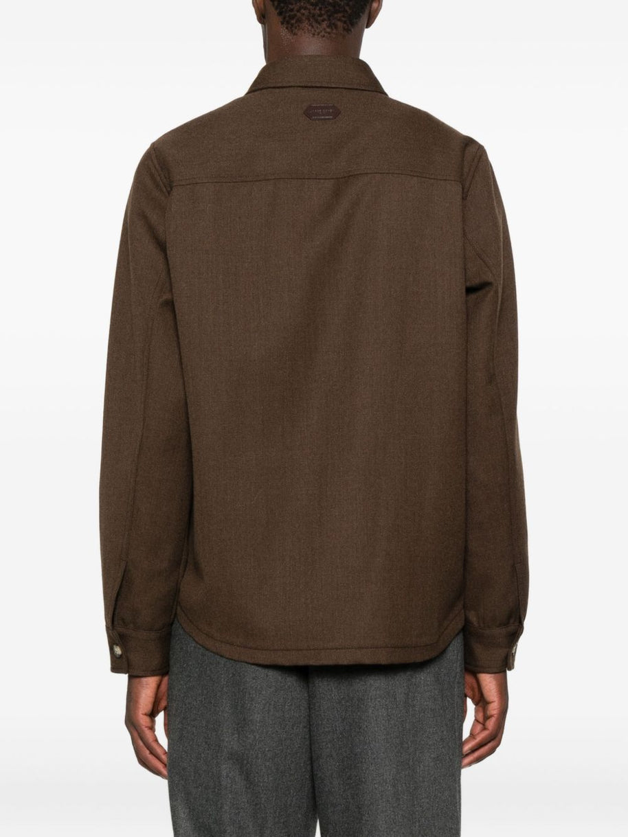 Jacob Cohen Wool Shirt Jacket Brown