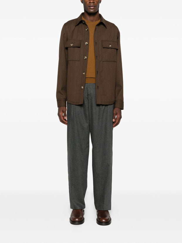 Jacob Cohen Wool Shirt Jacket Brown