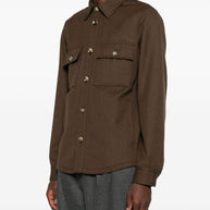 Jacob Cohen Wool Shirt Jacket Brown
