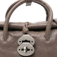 Zanellato Dotta Centauro Small Leather Handbag Grey