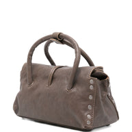 Zanellato Dotta Centauro Small Leather Handbag Grey