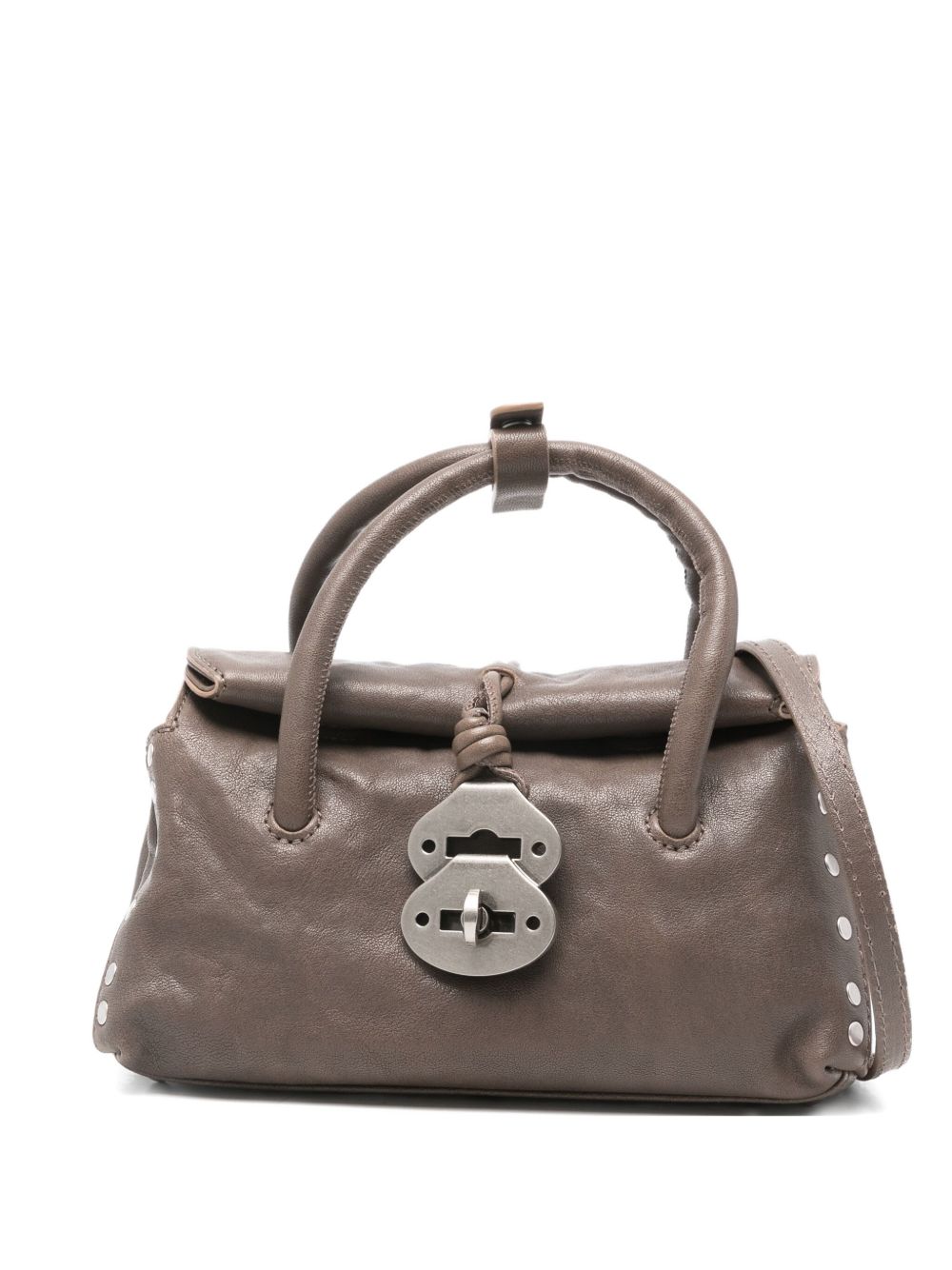 Zanellato Dotta Centauro Small Leather Handbag Grey