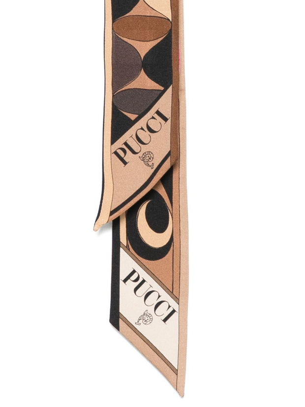 Pucci Printed Silk Foulard Scarf Black