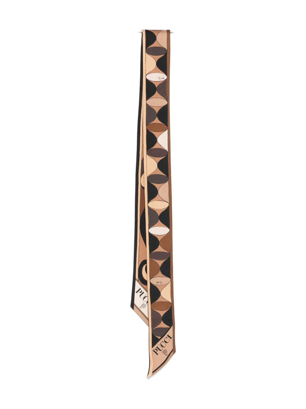 Pucci Printed Silk Foulard Scarf Black