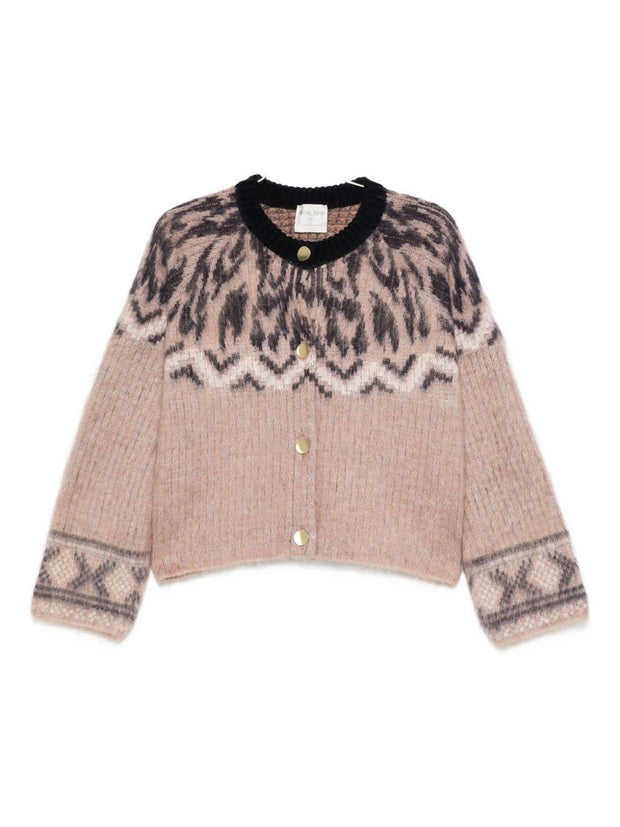 Forte Forte Wool Jacquard Cardigan Brown