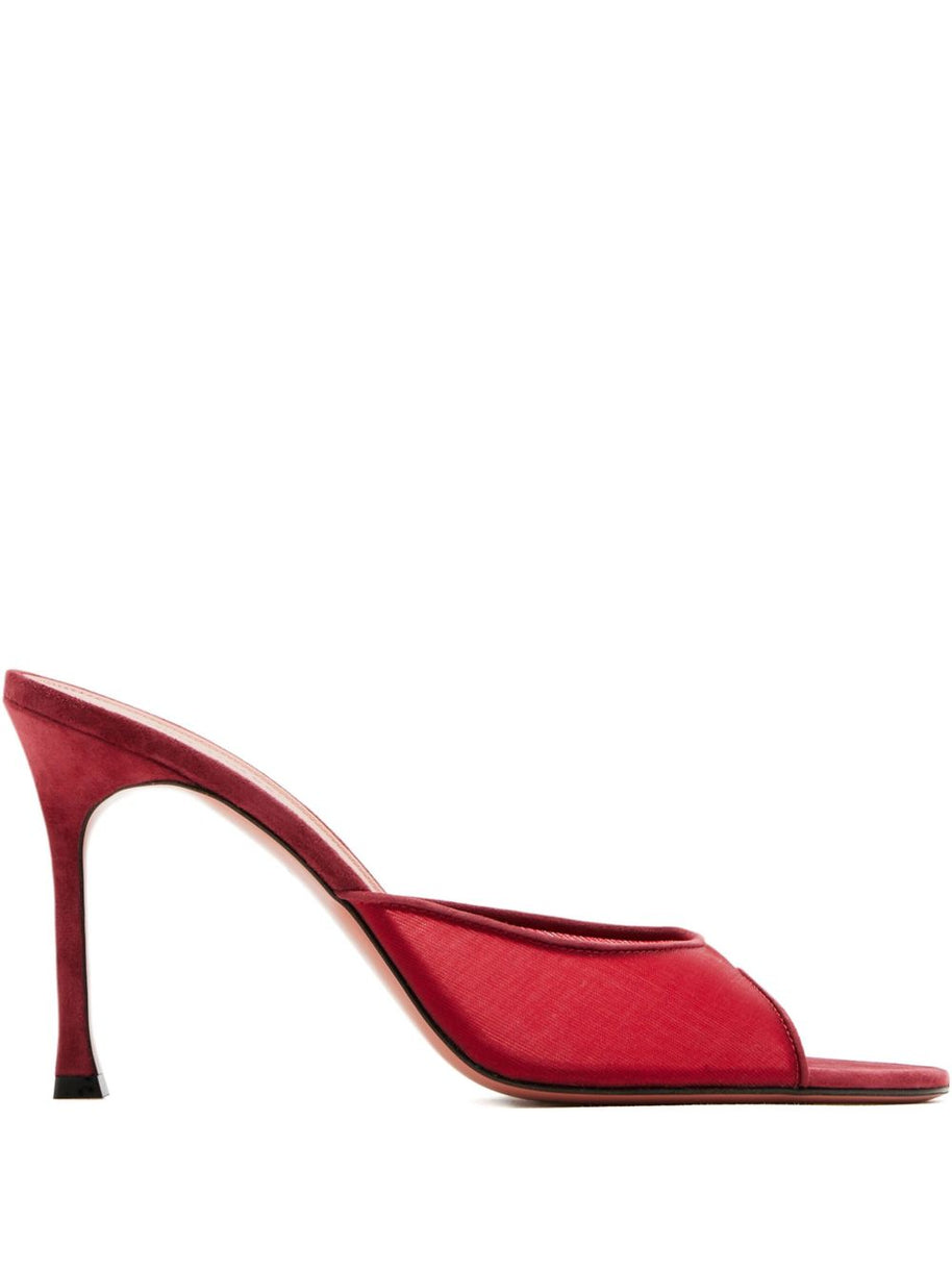 Amina Muaddi Alexa Mesh Mules Bordeaux