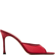 Amina Muaddi Alexa Mesh Mules Bordeaux