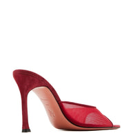 Amina Muaddi Alexa Mesh Mules Bordeaux