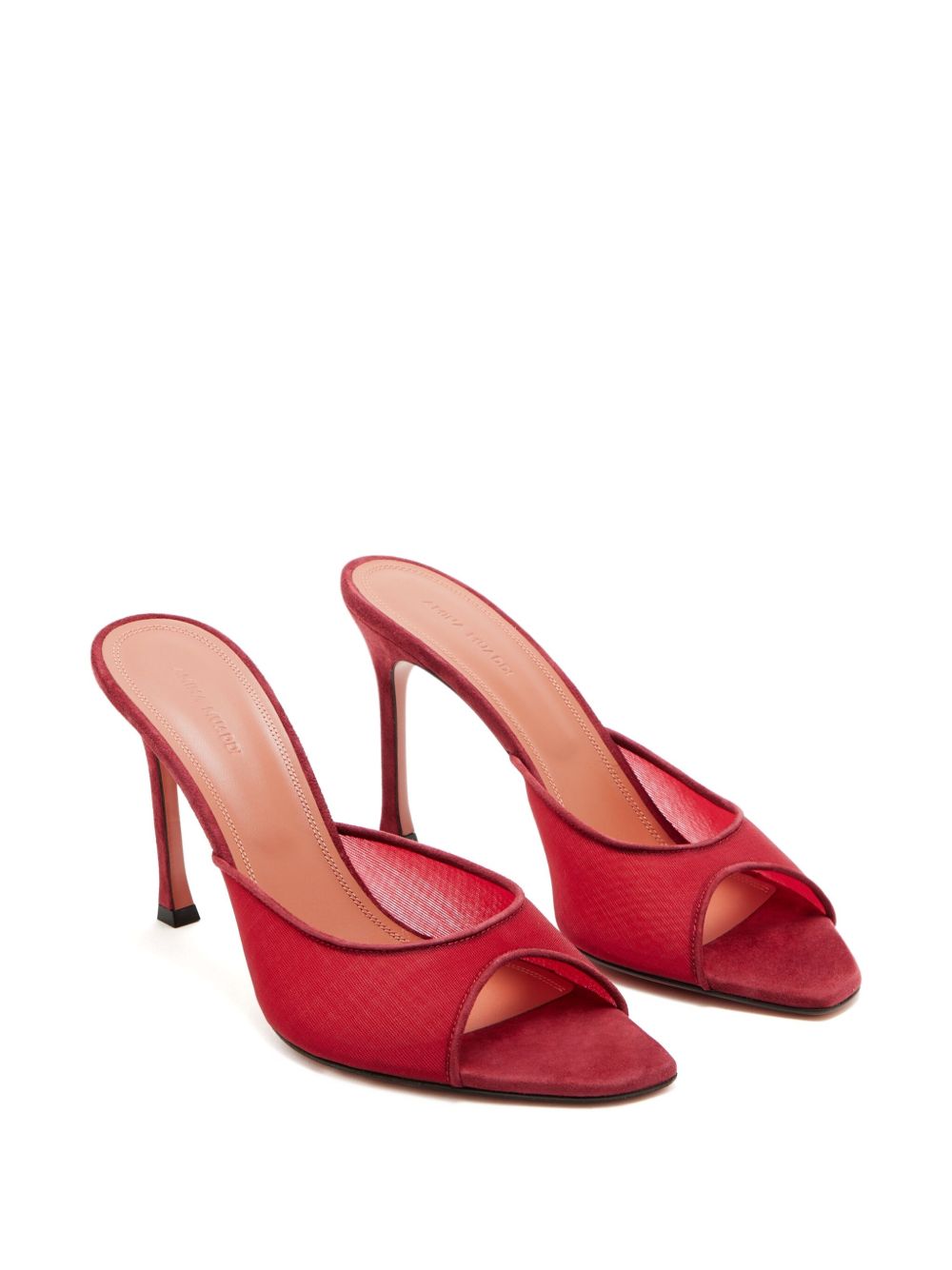 Amina Muaddi Alexa Mesh Mules Bordeaux