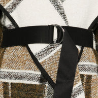 Iro Plaid Belted Jacket Beige