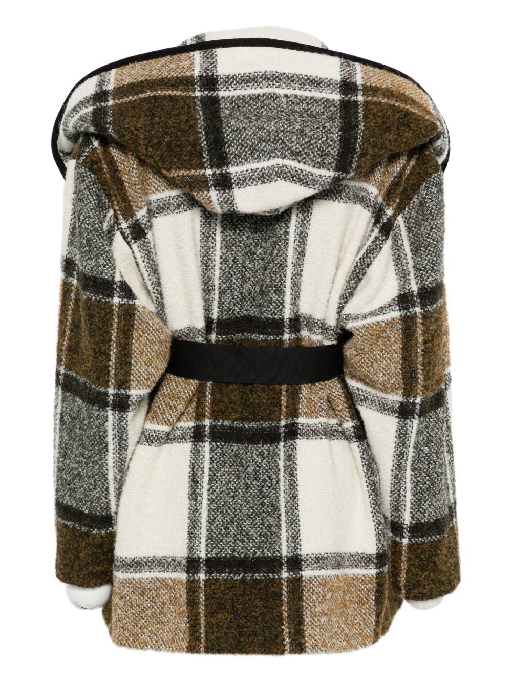 Iro Plaid Belted Jacket Beige